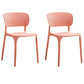 Contemporary Style Plastic Dining Armless Chair Open Back Dining Side Chairs Pink 2 Piece Set Clearhalo ' kitchen&dining_furn' 'Dining Chairs' 'Dining Tables & Seating' 'dining_chair' 'furn' 'furn_dining_chair' 'Furniture' 'furniture_dining_chair' 'Kitchen & Dining Furniture' 'kitchen' 4155151