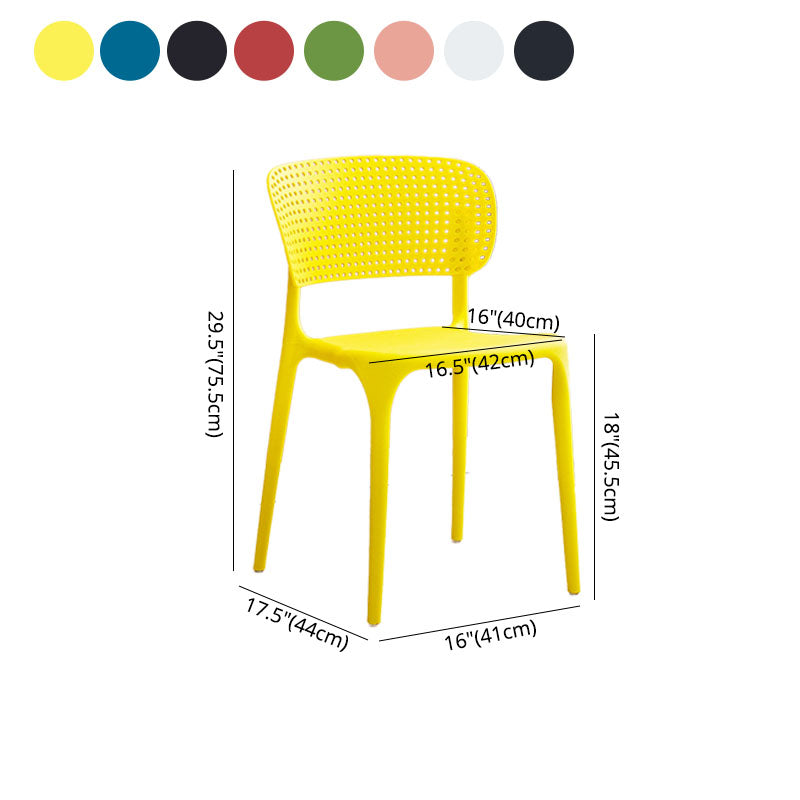 Contemporary Style Plastic Dining Armless Chair Open Back Dining Side Chairs Clearhalo ' kitchen&dining_furn' 'Dining Chairs' 'Dining Tables & Seating' 'dining_chair' 'furn' 'furn_dining_chair' 'Furniture' 'furniture_dining_chair' 'Kitchen & Dining Furniture' 'kitchen' 4155153