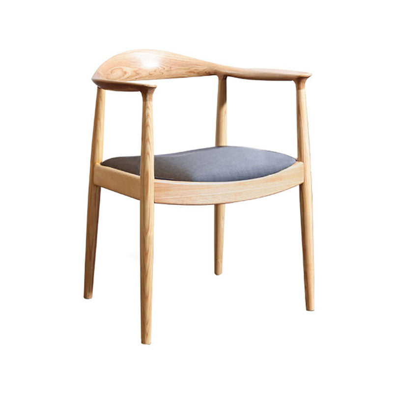 Traditional Solid Wood Dining Chair Open Back Single Dining Side Chair Gray-Yellow Clearhalo ' kitchen&dining_furn' 'Dining Chairs' 'Dining Tables & Seating' 'dining_chair' 'furn' 'furn_dining_chair' 'Furniture' 'furniture_dining_chair' 'Kitchen & Dining Furniture' 'kitchen' 4155173