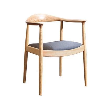 Traditional Solid Wood Dining Chair Open Back Single Dining Side Chair Gray-Yellow Clearhalo ' kitchen&dining_furn' 'Dining Chairs' 'Dining Tables & Seating' 'dining_chair' 'furn' 'furn_dining_chair' 'Furniture' 'furniture_dining_chair' 'Kitchen & Dining Furniture' 'kitchen' 4155173