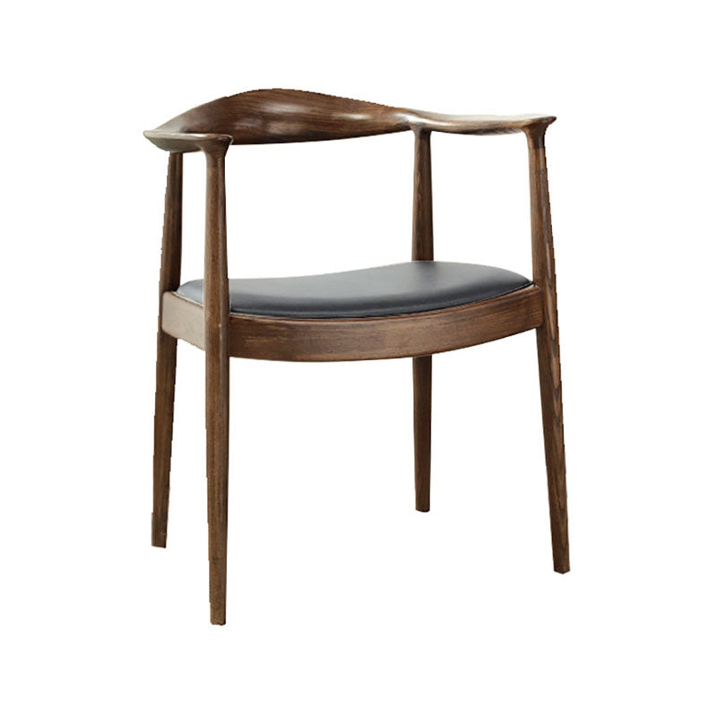 Traditional Solid Wood Dining Chair Open Back Single Dining Side Chair Black-Brown Clearhalo ' kitchen&dining_furn' 'Dining Chairs' 'Dining Tables & Seating' 'dining_chair' 'furn' 'furn_dining_chair' 'Furniture' 'furniture_dining_chair' 'Kitchen & Dining Furniture' 'kitchen' 4155175