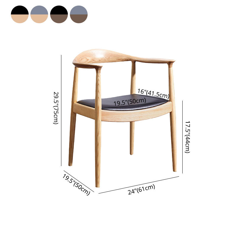 Traditional Solid Wood Dining Chair Open Back Single Dining Side Chair Clearhalo ' kitchen&dining_furn' 'Dining Chairs' 'Dining Tables & Seating' 'dining_chair' 'furn' 'furn_dining_chair' 'Furniture' 'furniture_dining_chair' 'Kitchen & Dining Furniture' 'kitchen' 4155184