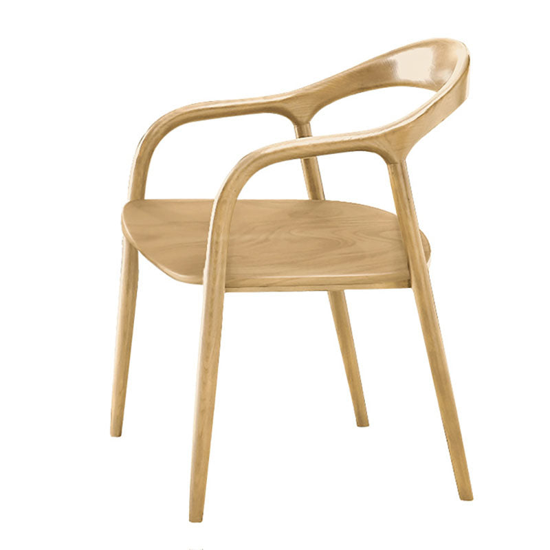 Contemporary Solid Wood Dining Arm Chair Open Back Single Dining Side Chair Natural Clearhalo ' kitchen&dining_furn' 'Dining Chairs' 'Dining Tables & Seating' 'dining_chair' 'furn' 'furn_dining_chair' 'Furniture' 'furniture_dining_chair' 'Kitchen & Dining Furniture' 'kitchen' 4155187