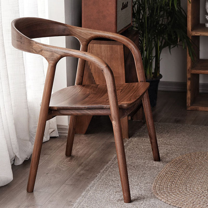 Contemporary Solid Wood Dining Arm Chair Open Back Single Dining Side Chair Clearhalo ' kitchen&dining_furn' 'Dining Chairs' 'Dining Tables & Seating' 'dining_chair' 'furn' 'furn_dining_chair' 'Furniture' 'furniture_dining_chair' 'Kitchen & Dining Furniture' 'kitchen' 4155188