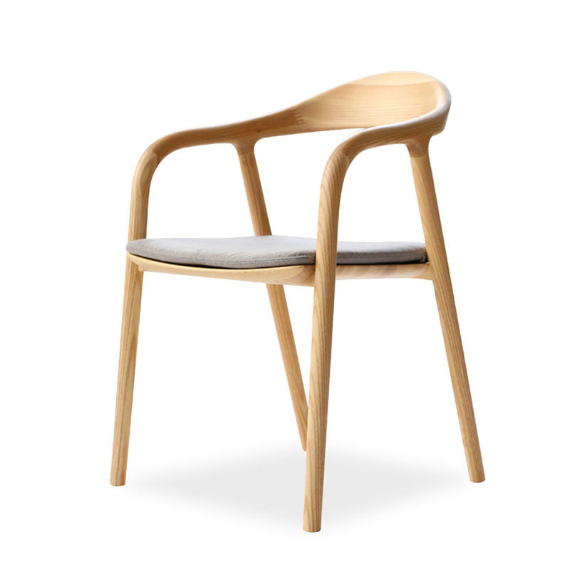 Contemporary Solid Wood Dining Arm Chair Open Back Single Dining Side Chair Grey Clearhalo ' kitchen&dining_furn' 'Dining Chairs' 'Dining Tables & Seating' 'dining_chair' 'furn' 'furn_dining_chair' 'Furniture' 'furniture_dining_chair' 'Kitchen & Dining Furniture' 'kitchen' 4155189