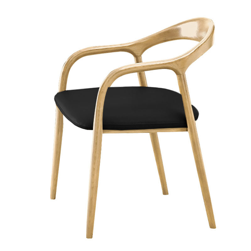 Contemporary Solid Wood Dining Arm Chair Open Back Single Dining Side Chair Black-Apricot Clearhalo ' kitchen&dining_furn' 'Dining Chairs' 'Dining Tables & Seating' 'dining_chair' 'furn' 'furn_dining_chair' 'Furniture' 'furniture_dining_chair' 'Kitchen & Dining Furniture' 'kitchen' 4155191