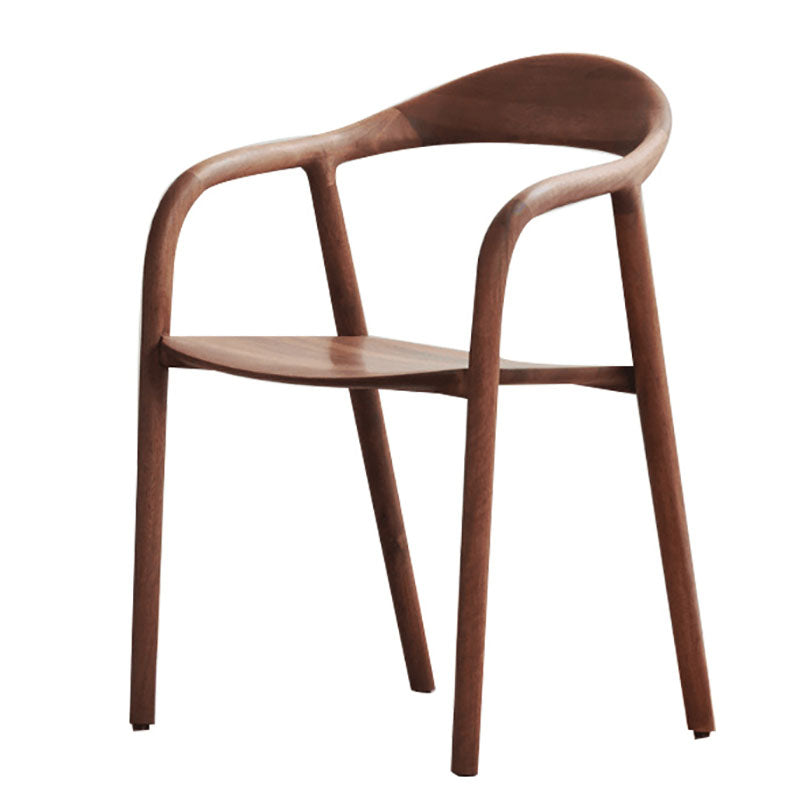 Contemporary Solid Wood Dining Arm Chair Open Back Single Dining Side Chair Walnut Clearhalo ' kitchen&dining_furn' 'Dining Chairs' 'Dining Tables & Seating' 'dining_chair' 'furn' 'furn_dining_chair' 'Furniture' 'furniture_dining_chair' 'Kitchen & Dining Furniture' 'kitchen' 4155193
