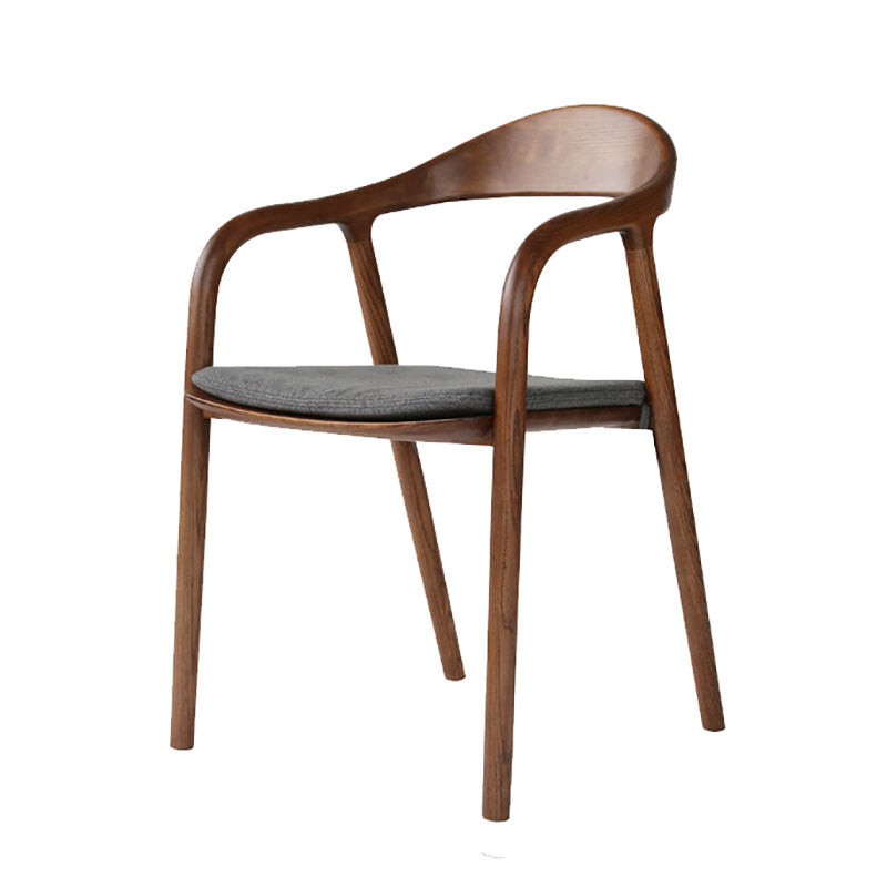 Contemporary Solid Wood Dining Arm Chair Open Back Single Dining Side Chair Gray Coffee Clearhalo ' kitchen&dining_furn' 'Dining Chairs' 'Dining Tables & Seating' 'dining_chair' 'furn' 'furn_dining_chair' 'Furniture' 'furniture_dining_chair' 'Kitchen & Dining Furniture' 'kitchen' 4155194