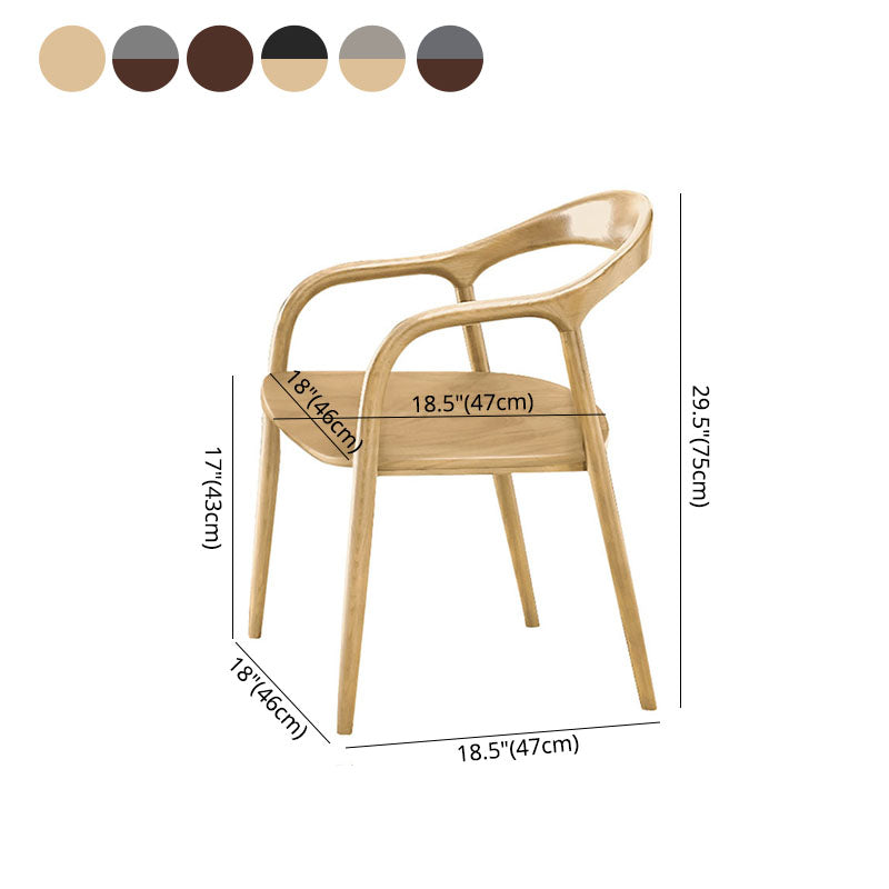 Contemporary Solid Wood Dining Arm Chair Open Back Single Dining Side Chair Clearhalo ' kitchen&dining_furn' 'Dining Chairs' 'Dining Tables & Seating' 'dining_chair' 'furn' 'furn_dining_chair' 'Furniture' 'furniture_dining_chair' 'Kitchen & Dining Furniture' 'kitchen' 4155199