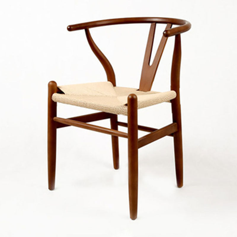 Contemporary Wood Dining Room Chair Fork Bone Single Dining Chair for Restaurant White-Brown Clearhalo ' kitchen&dining_furn' 'Dining Chairs' 'Dining Tables & Seating' 'dining_chair' 'furn' 'furn_dining_chair' 'Furniture' 'furniture_dining_chair' 'Kitchen & Dining Furniture' 'kitchen' 4155202