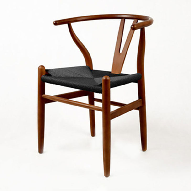 Contemporary Wood Dining Room Chair Fork Bone Single Dining Chair for Restaurant Black-Brown Clearhalo ' kitchen&dining_furn' 'Dining Chairs' 'Dining Tables & Seating' 'dining_chair' 'furn' 'furn_dining_chair' 'Furniture' 'furniture_dining_chair' 'Kitchen & Dining Furniture' 'kitchen' 4155208