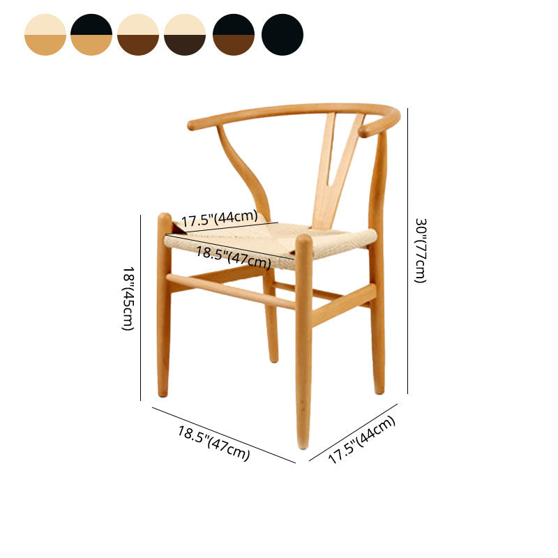 Contemporary Wood Dining Room Chair Fork Bone Single Dining Chair for Restaurant Clearhalo ' kitchen&dining_furn' 'Dining Chairs' 'Dining Tables & Seating' 'dining_chair' 'furn' 'furn_dining_chair' 'Furniture' 'furniture_dining_chair' 'Kitchen & Dining Furniture' 'kitchen' 4155215