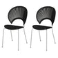 Industrial Home Wood Side Chair Matte Finish Open Back Dining Chair (Set of 2) Matte Black Silver Clearhalo ' kitchen&dining_furn' 'Dining Chairs' 'Dining Tables & Seating' 'dining_chair' 'Furniture' 'furniture_dining_chair' 'Kitchen & Dining Furniture' 'kitchen' 4155226