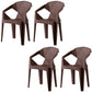 Contemporary Style Dining Chairs Plastic Dining Arm Side Chairs for Kitchen (Set of 4) Coffee Clearhalo ' kitchen&dining_furn' 'Dining Chairs' 'Dining Tables & Seating' 'dining_chair' 'furn' 'furn_dining_chair' 'Furniture' 'furniture_dining_chair' 'Kitchen & Dining Furniture' 'kitchen' 4155233