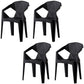 Contemporary Style Dining Chairs Plastic Dining Arm Side Chairs for Kitchen (Set of 4) Black Clearhalo ' kitchen&dining_furn' 'Dining Chairs' 'Dining Tables & Seating' 'dining_chair' 'furn' 'furn_dining_chair' 'Furniture' 'furniture_dining_chair' 'Kitchen & Dining Furniture' 'kitchen' 4155243