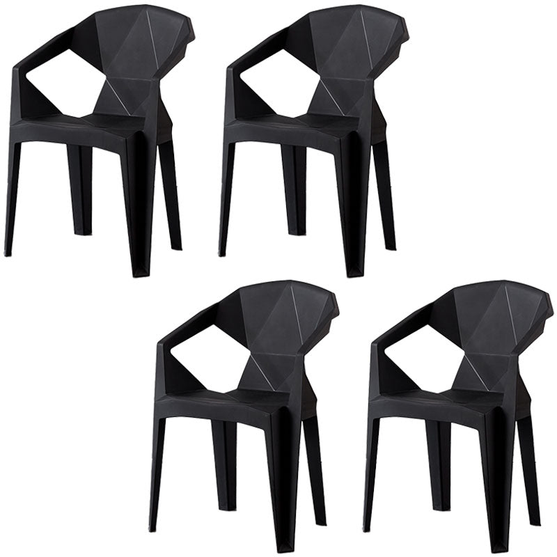 Contemporary Style Dining Chairs Plastic Dining Arm Side Chairs for Kitchen (Set of 4) Black Clearhalo ' kitchen&dining_furn' 'Dining Chairs' 'Dining Tables & Seating' 'dining_chair' 'furn' 'furn_dining_chair' 'Furniture' 'furniture_dining_chair' 'Kitchen & Dining Furniture' 'kitchen' 4155243