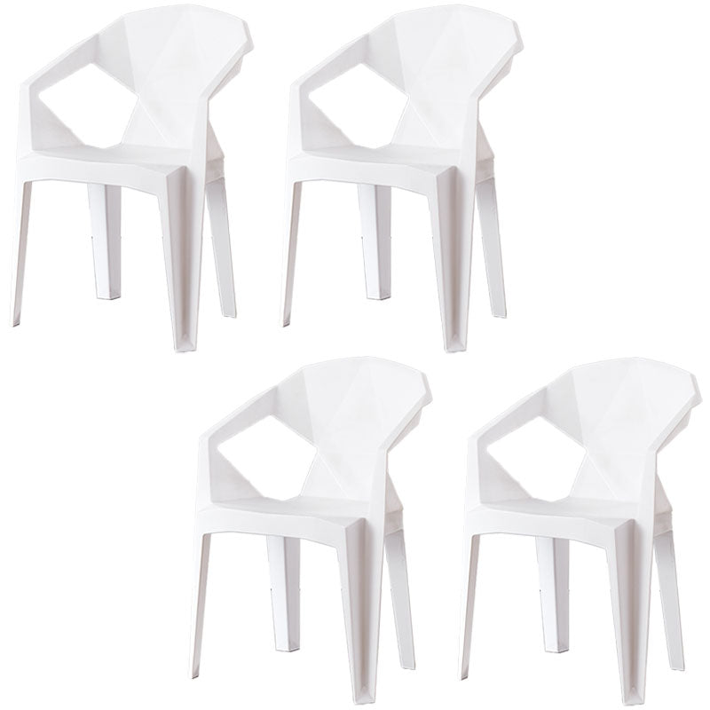 Contemporary Style Dining Chairs Plastic Dining Arm Side Chairs for Kitchen (Set of 4) White Clearhalo ' kitchen&dining_furn' 'Dining Chairs' 'Dining Tables & Seating' 'dining_chair' 'furn' 'furn_dining_chair' 'Furniture' 'furniture_dining_chair' 'Kitchen & Dining Furniture' 'kitchen' 4155244