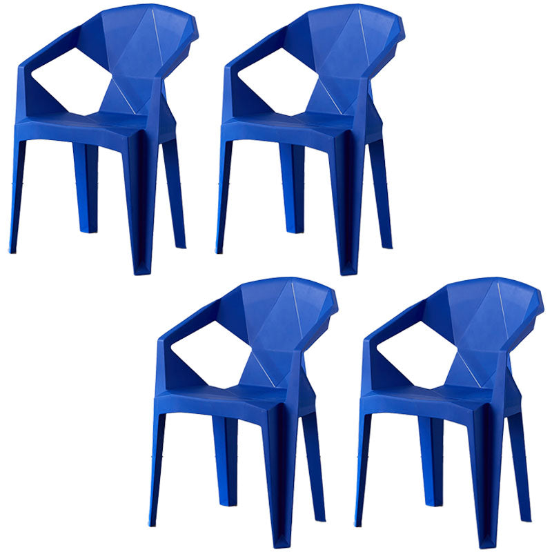 Contemporary Style Dining Chairs Plastic Dining Arm Side Chairs for Kitchen (Set of 4) Dark Blue Clearhalo ' kitchen&dining_furn' 'Dining Chairs' 'Dining Tables & Seating' 'dining_chair' 'furn' 'furn_dining_chair' 'Furniture' 'furniture_dining_chair' 'Kitchen & Dining Furniture' 'kitchen' 4155246