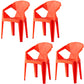 Contemporary Style Dining Chairs Plastic Dining Arm Side Chairs for Kitchen (Set of 4) Orange Clearhalo ' kitchen&dining_furn' 'Dining Chairs' 'Dining Tables & Seating' 'dining_chair' 'furn' 'furn_dining_chair' 'Furniture' 'furniture_dining_chair' 'Kitchen & Dining Furniture' 'kitchen' 4155248
