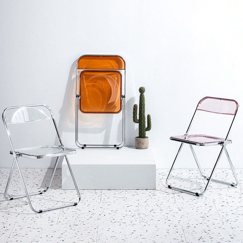 Industrial Style Side Armless Chairs Folding Plastic Open Back Dining Side Chair Clearhalo ' kitchen&dining_furn' 'Dining Chairs' 'Dining Tables & Seating' 'dining_chair' 'furn' 'furn_dining_chair' 'Furniture' 'furniture_dining_chair' 'Kitchen & Dining Furniture' 'kitchen' 4155255