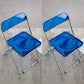 Industrial Style Side Armless Chairs Folding Plastic Open Back Dining Side Chair Blue 2 Piece Set Clearhalo ' kitchen&dining_furn' 'Dining Chairs' 'Dining Tables & Seating' 'dining_chair' 'furn' 'furn_dining_chair' 'Furniture' 'furniture_dining_chair' 'Kitchen & Dining Furniture' 'kitchen' 4155270