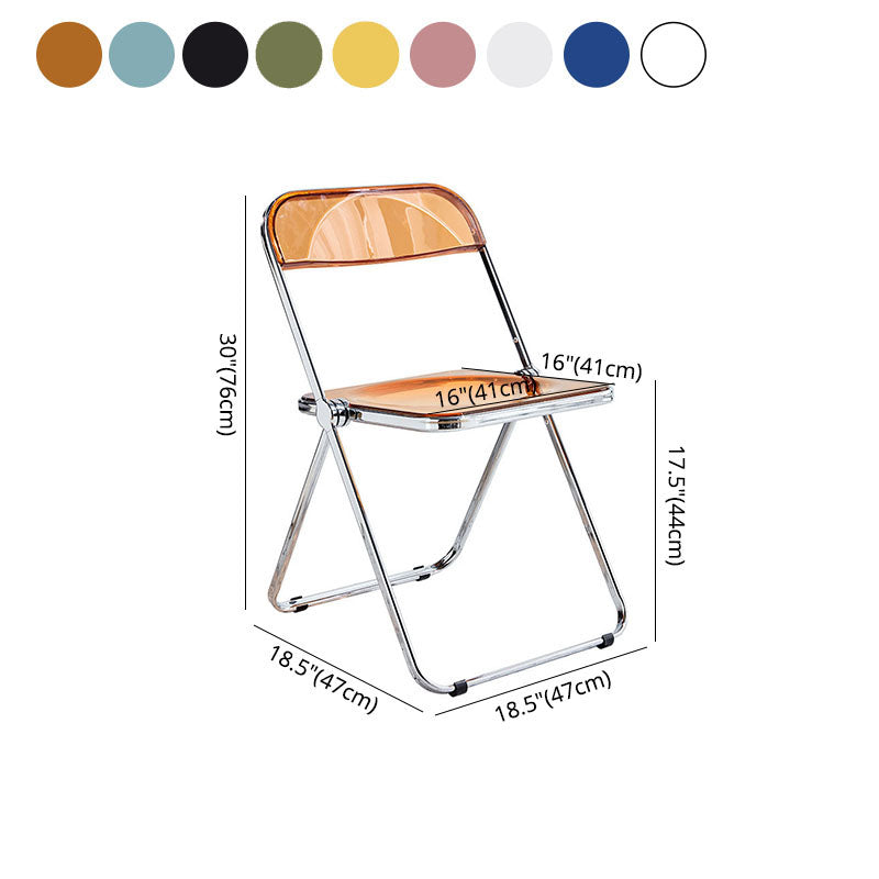 Industrial Style Side Armless Chairs Folding Plastic Open Back Dining Side Chair Clearhalo ' kitchen&dining_furn' 'Dining Chairs' 'Dining Tables & Seating' 'dining_chair' 'furn' 'furn_dining_chair' 'Furniture' 'furniture_dining_chair' 'Kitchen & Dining Furniture' 'kitchen' 4155293