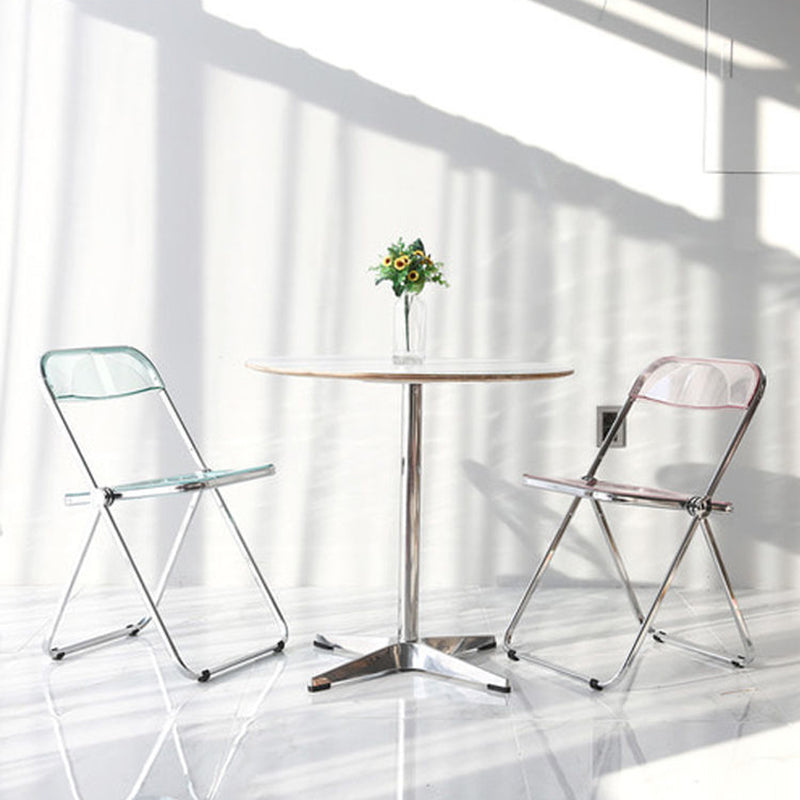 Industrial Style Plastic Dining Armless Chair Open Back Folding Side Chairs Clearhalo ' kitchen&dining_furn' 'Dining Chairs' 'Dining Tables & Seating' 'dining_chair' 'furn' 'furn_dining_chair' 'Furniture' 'furniture_dining_chair' 'Kitchen & Dining Furniture' 'kitchen' 4155299