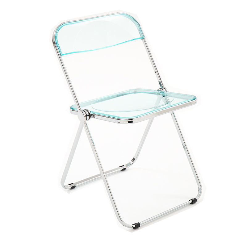 Industrial Style Plastic Dining Armless Chair Open Back Folding Side Chairs Aqua 1 Piece Clearhalo ' kitchen&dining_furn' 'Dining Chairs' 'Dining Tables & Seating' 'dining_chair' 'furn' 'furn_dining_chair' 'Furniture' 'furniture_dining_chair' 'Kitchen & Dining Furniture' 'kitchen' 4155300