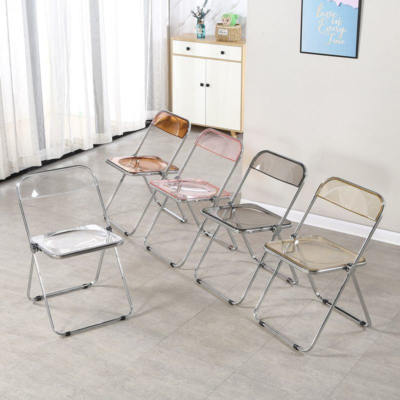 Industrial Style Plastic Dining Armless Chair Open Back Folding Side Chairs Clearhalo ' kitchen&dining_furn' 'Dining Chairs' 'Dining Tables & Seating' 'dining_chair' 'furn' 'furn_dining_chair' 'Furniture' 'furniture_dining_chair' 'Kitchen & Dining Furniture' 'kitchen' 4155301