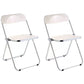 Industrial Style Plastic Dining Armless Chair Open Back Folding Side Chairs White 2 Piece Set Clearhalo ' kitchen&dining_furn' 'Dining Chairs' 'Dining Tables & Seating' 'dining_chair' 'furn' 'furn_dining_chair' 'Furniture' 'furniture_dining_chair' 'Kitchen & Dining Furniture' 'kitchen' 4155308