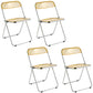 Industrial Style Plastic Dining Armless Chair Open Back Folding Side Chairs Yellow 4 Piece Set Clearhalo ' kitchen&dining_furn' 'Dining Chairs' 'Dining Tables & Seating' 'dining_chair' 'furn' 'furn_dining_chair' 'Furniture' 'furniture_dining_chair' 'Kitchen & Dining Furniture' 'kitchen' 4155316