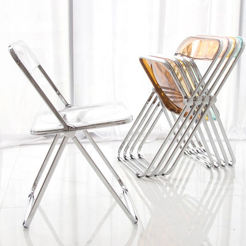 Industrial Style Plastic Dining Armless Chair Open Back Folding Side Chairs Clearhalo ' kitchen&dining_furn' 'Dining Chairs' 'Dining Tables & Seating' 'dining_chair' 'furn' 'furn_dining_chair' 'Furniture' 'furniture_dining_chair' 'Kitchen & Dining Furniture' 'kitchen' 4155317