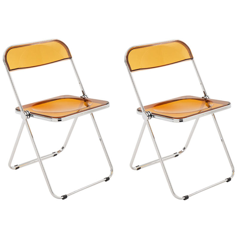 Industrial Style Plastic Dining Armless Chair Open Back Folding Side Chairs Tan 2 Piece Set Clearhalo ' kitchen&dining_furn' 'Dining Chairs' 'Dining Tables & Seating' 'dining_chair' 'furn' 'furn_dining_chair' 'Furniture' 'furniture_dining_chair' 'Kitchen & Dining Furniture' 'kitchen' 4155321