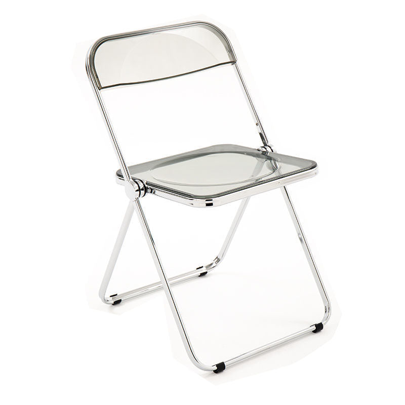 Industrial Style Plastic Dining Armless Chair Open Back Folding Side Chairs Smoke Gray 1 Piece Clearhalo ' kitchen&dining_furn' 'Dining Chairs' 'Dining Tables & Seating' 'dining_chair' 'furn' 'furn_dining_chair' 'Furniture' 'furniture_dining_chair' 'Kitchen & Dining Furniture' 'kitchen' 4155326