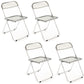 Industrial Style Plastic Dining Armless Chair Open Back Folding Side Chairs Smoke Gray 4 Piece Set Clearhalo ' kitchen&dining_furn' 'Dining Chairs' 'Dining Tables & Seating' 'dining_chair' 'furn' 'furn_dining_chair' 'Furniture' 'furniture_dining_chair' 'Kitchen & Dining Furniture' 'kitchen' 4155328