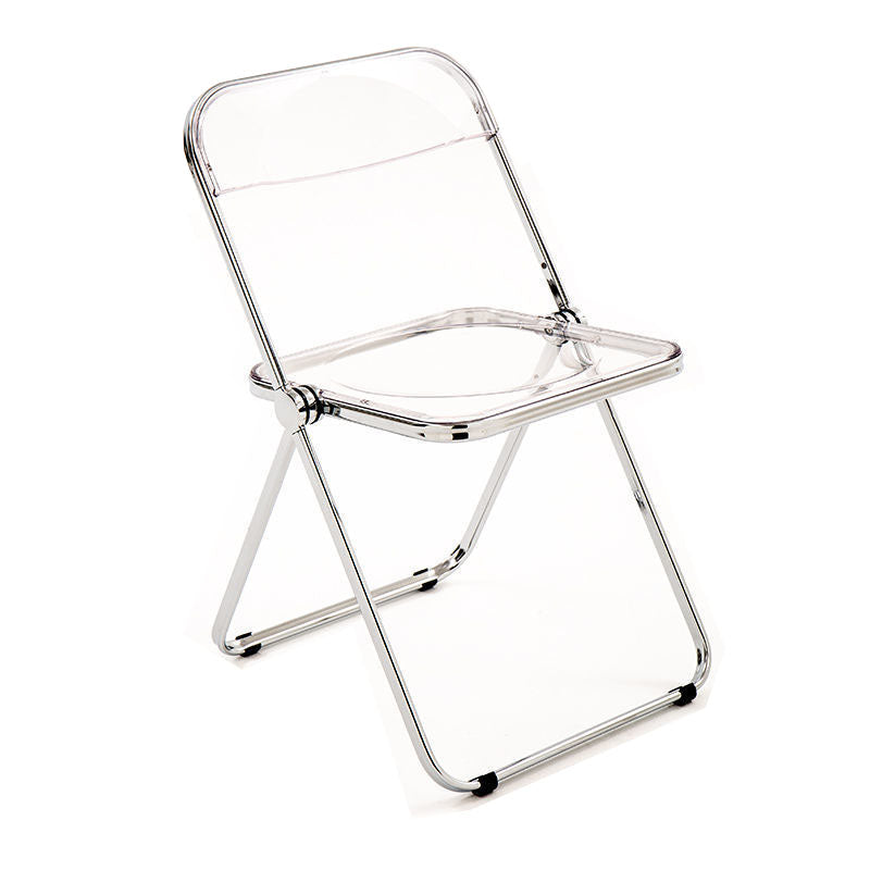 Industrial Style Plastic Dining Armless Chair Open Back Folding Side Chairs Clear 1 Piece Clearhalo ' kitchen&dining_furn' 'Dining Chairs' 'Dining Tables & Seating' 'dining_chair' 'furn' 'furn_dining_chair' 'Furniture' 'furniture_dining_chair' 'Kitchen & Dining Furniture' 'kitchen' 4155329