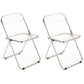 Industrial Style Plastic Dining Armless Chair Open Back Folding Side Chairs Clear 2 Piece Set Clearhalo ' kitchen&dining_furn' 'Dining Chairs' 'Dining Tables & Seating' 'dining_chair' 'furn' 'furn_dining_chair' 'Furniture' 'furniture_dining_chair' 'Kitchen & Dining Furniture' 'kitchen' 4155330