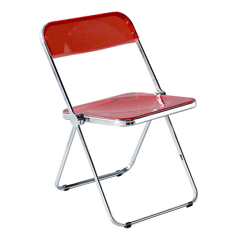 Industrial Style Plastic Dining Armless Chair Open Back Folding Side Chairs Red 1 Piece Clearhalo ' kitchen&dining_furn' 'Dining Chairs' 'Dining Tables & Seating' 'dining_chair' 'furn' 'furn_dining_chair' 'Furniture' 'furniture_dining_chair' 'Kitchen & Dining Furniture' 'kitchen' 4155332