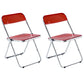 Industrial Style Plastic Dining Armless Chair Open Back Folding Side Chairs Red 2 Piece Set Clearhalo ' kitchen&dining_furn' 'Dining Chairs' 'Dining Tables & Seating' 'dining_chair' 'furn' 'furn_dining_chair' 'Furniture' 'furniture_dining_chair' 'Kitchen & Dining Furniture' 'kitchen' 4155333