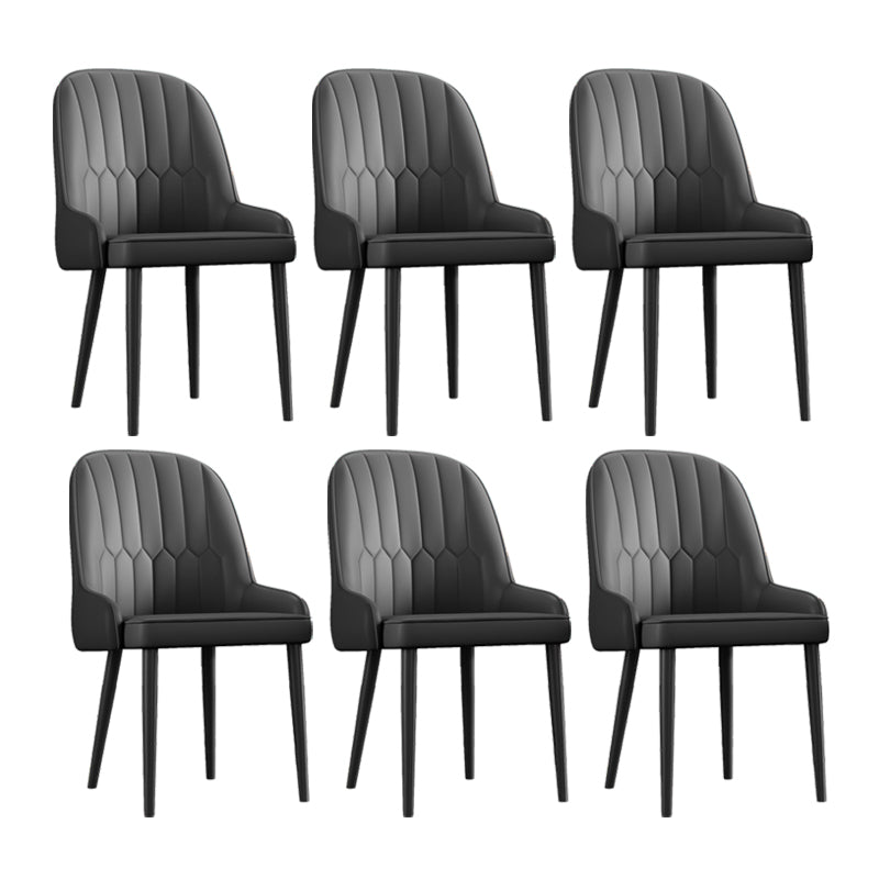 Scandinavian Style Metal Chairs Set Dining Room Kitchen Parsons Chairs Black 6 Piece Set Black Clearhalo ' kitchen&dining_furn' 'Dining Chairs' 'Dining Tables & Seating' 'dining_chair' 'furn' 'furn_dining_chair' 'Furniture' 'furniture_dining_chair' 'Kitchen & Dining Furniture' 'kitchen' 4155341
