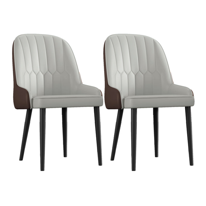 Scandinavian Style Metal Chairs Set Dining Room Kitchen Parsons Chairs Grey 2 Piece Set Black Clearhalo ' kitchen&dining_furn' 'Dining Chairs' 'Dining Tables & Seating' 'dining_chair' 'furn' 'furn_dining_chair' 'Furniture' 'furniture_dining_chair' 'Kitchen & Dining Furniture' 'kitchen' 4155342