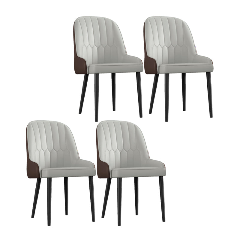 Scandinavian Style Metal Chairs Set Dining Room Kitchen Parsons Chairs Grey 4 Piece Set Black Clearhalo ' kitchen&dining_furn' 'Dining Chairs' 'Dining Tables & Seating' 'dining_chair' 'furn' 'furn_dining_chair' 'Furniture' 'furniture_dining_chair' 'Kitchen & Dining Furniture' 'kitchen' 4155344