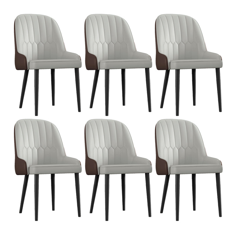 Scandinavian Style Metal Chairs Set Dining Room Kitchen Parsons Chairs Grey 6 Piece Set Black Clearhalo ' kitchen&dining_furn' 'Dining Chairs' 'Dining Tables & Seating' 'dining_chair' 'furn' 'furn_dining_chair' 'Furniture' 'furniture_dining_chair' 'Kitchen & Dining Furniture' 'kitchen' 4155346