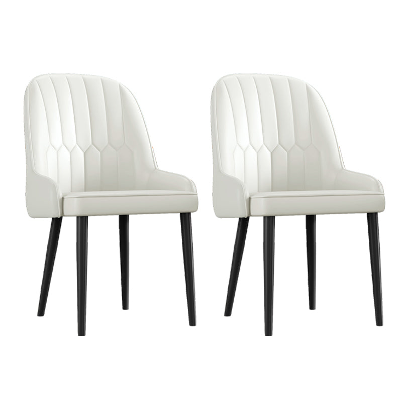 Scandinavian Style Metal Chairs Set Dining Room Kitchen Parsons Chairs White 2 Piece Set Black Clearhalo ' kitchen&dining_furn' 'Dining Chairs' 'Dining Tables & Seating' 'dining_chair' 'furn' 'furn_dining_chair' 'Furniture' 'furniture_dining_chair' 'Kitchen & Dining Furniture' 'kitchen' 4155349