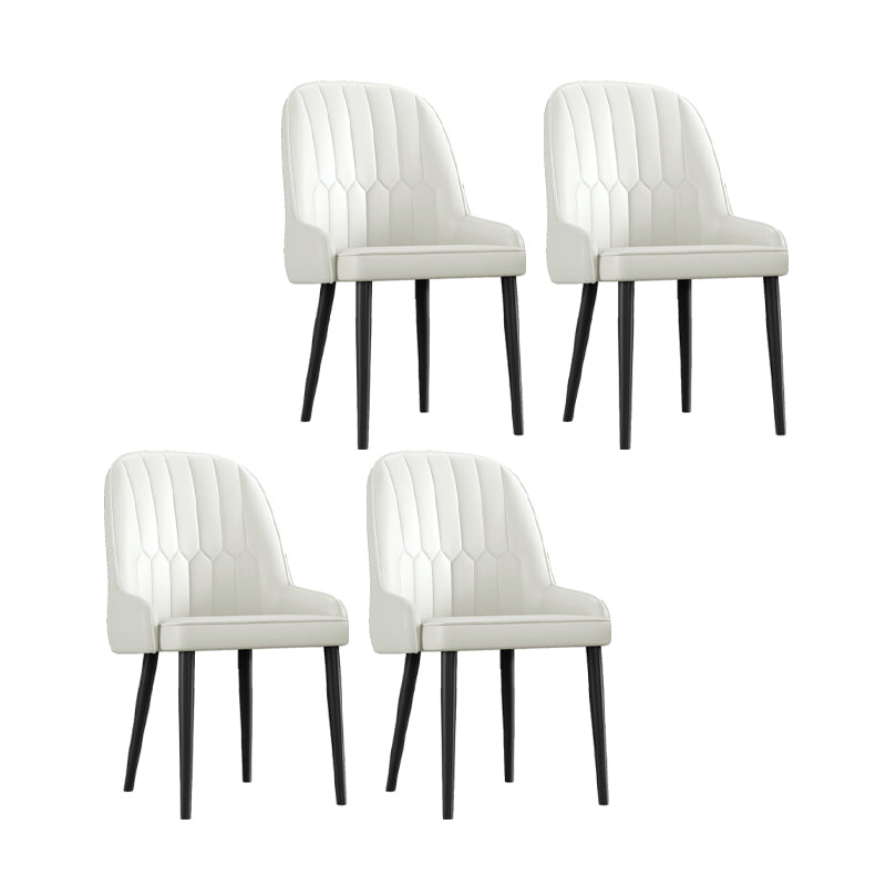 Scandinavian Style Metal Chairs Set Dining Room Kitchen Parsons Chairs White 4 Piece Set Black Clearhalo ' kitchen&dining_furn' 'Dining Chairs' 'Dining Tables & Seating' 'dining_chair' 'furn' 'furn_dining_chair' 'Furniture' 'furniture_dining_chair' 'Kitchen & Dining Furniture' 'kitchen' 4155350