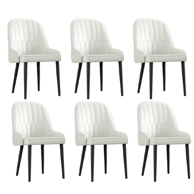 Scandinavian Style Metal Chairs Set Dining Room Kitchen Parsons Chairs White 6 Piece Set Black Clearhalo ' kitchen&dining_furn' 'Dining Chairs' 'Dining Tables & Seating' 'dining_chair' 'furn' 'furn_dining_chair' 'Furniture' 'furniture_dining_chair' 'Kitchen & Dining Furniture' 'kitchen' 4155352