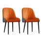 Scandinavian Style Metal Chairs Set Dining Room Kitchen Parsons Chairs Orange 2 Piece Set Black Clearhalo ' kitchen&dining_furn' 'Dining Chairs' 'Dining Tables & Seating' 'dining_chair' 'furn' 'furn_dining_chair' 'Furniture' 'furniture_dining_chair' 'Kitchen & Dining Furniture' 'kitchen' 4155355