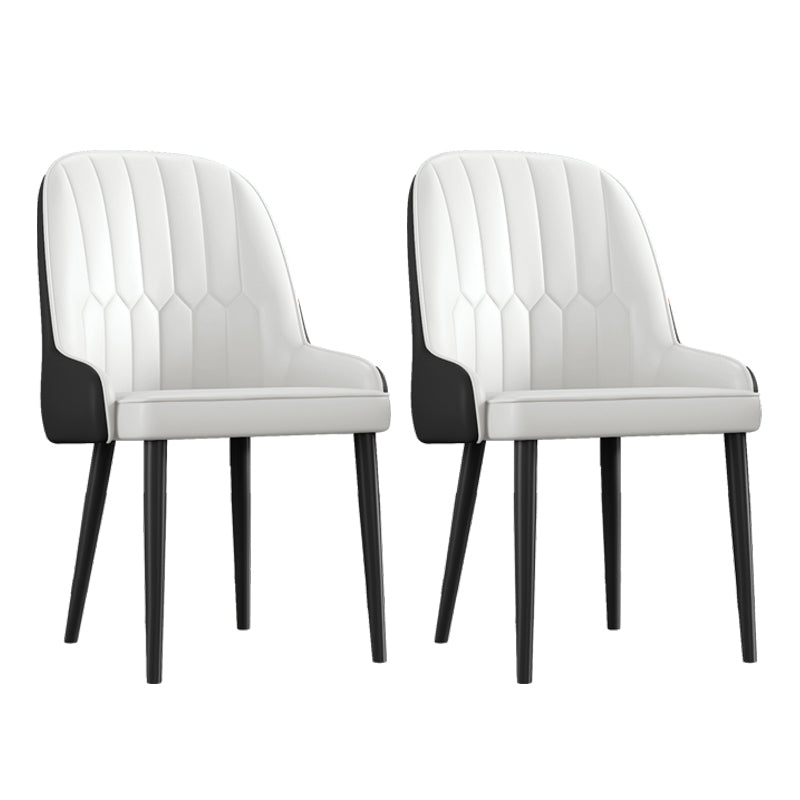 Scandinavian Style Metal Chairs Set Dining Room Kitchen Parsons Chairs Black White 2 Piece Set Black Clearhalo ' kitchen&dining_furn' 'Dining Chairs' 'Dining Tables & Seating' 'dining_chair' 'furn' 'furn_dining_chair' 'Furniture' 'furniture_dining_chair' 'Kitchen & Dining Furniture' 'kitchen' 4155361