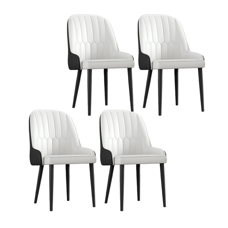 Scandinavian Style Metal Chairs Set Dining Room Kitchen Parsons Chairs Black White 4 Piece Set Black Clearhalo ' kitchen&dining_furn' 'Dining Chairs' 'Dining Tables & Seating' 'dining_chair' 'furn' 'furn_dining_chair' 'Furniture' 'furniture_dining_chair' 'Kitchen & Dining Furniture' 'kitchen' 4155362