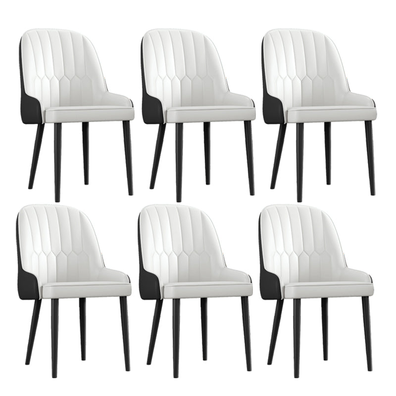 Scandinavian Style Metal Chairs Set Dining Room Kitchen Parsons Chairs Black White 6 Piece Set Black Clearhalo ' kitchen&dining_furn' 'Dining Chairs' 'Dining Tables & Seating' 'dining_chair' 'furn' 'furn_dining_chair' 'Furniture' 'furniture_dining_chair' 'Kitchen & Dining Furniture' 'kitchen' 4155364